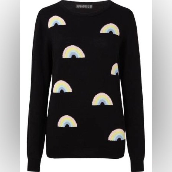 Sugarhill Boutique ASOS ModCloth Black Pastel Rainbow Pride Sweater 8 - Picture 5 of 5
